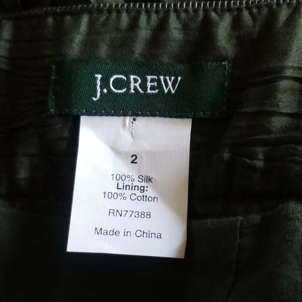 J-Crew 100% silk ruffle tiered mini skirt size 2